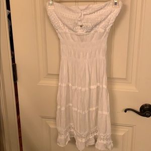 Lace/cotton cover up or dress. Handmade